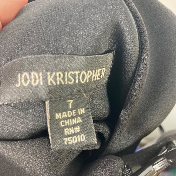 Womens Jrs Jodi Kristopher Fit Flare Halter‎ Dress Black Royal Blue 7 NWT - Picture 6 of 8